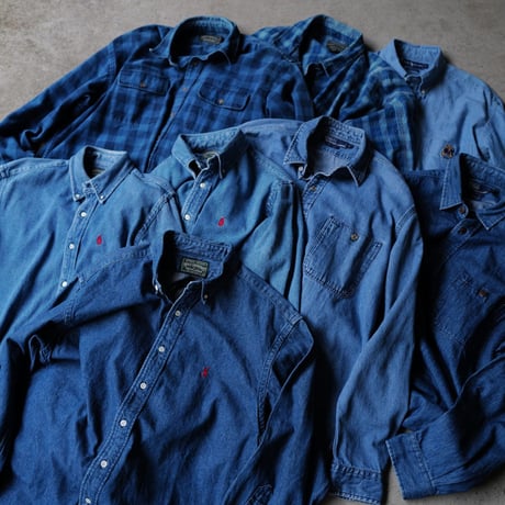 ［L］POLO Metal Button Denim SHIRTS_90s vintage
