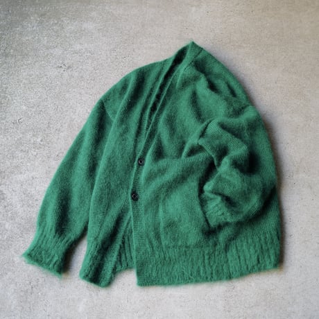 Kid Mohair Cardigan "Chiyoda Green"