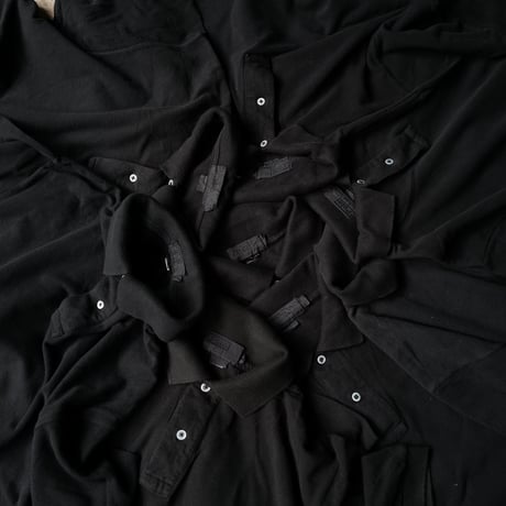 ［White Button］Super Black_VINTAGE POLO SHIRT_made in USA