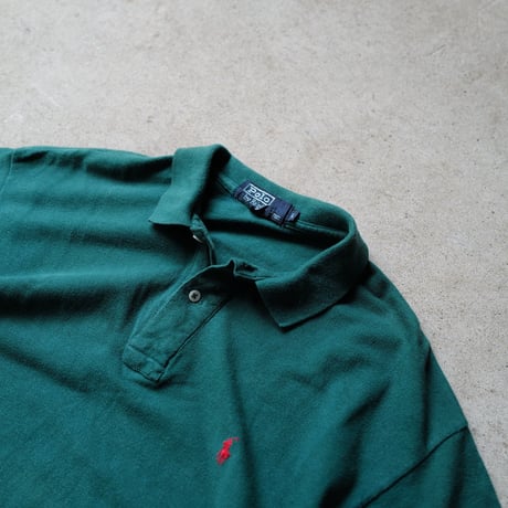 ［L］POLO SHIRT_MADE IN USA_80-90s vintage_green