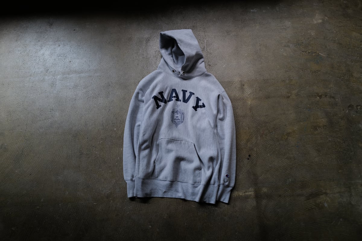 ミント！80s US NAVY Champion リバースウィーブ フーディXL