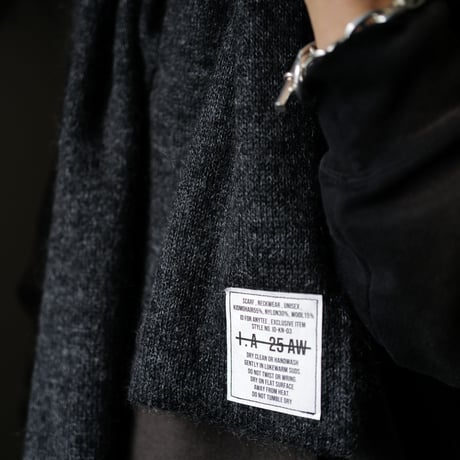Kid Mohair Neckwear Scarf "Dark Gray"