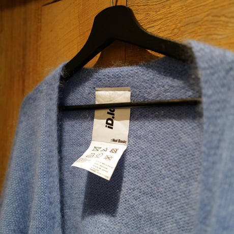 Kid Mohair Cardigan "Melting Snow Blue"