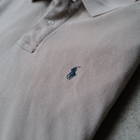 ［XL］POLO SHIRT_MADE IN USA_80-90s vintage_coyote_no.11