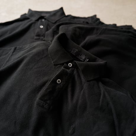 ［White Button］Super Black_VINTAGE POLO SHIRT_made in USA