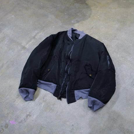 "Super Black" Shrink MA-1_Lavender Rib_no.8