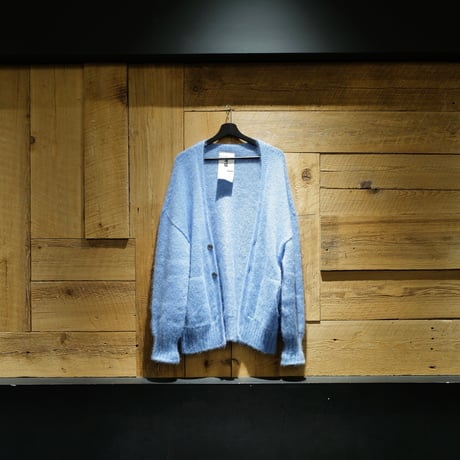 Kid Mohair Cardigan "Melting Snow Blue"