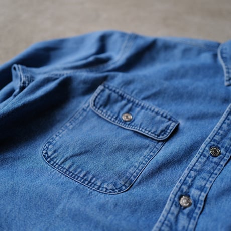 ［L］POLO Metal Button Denim SHIRTS_90s vintage