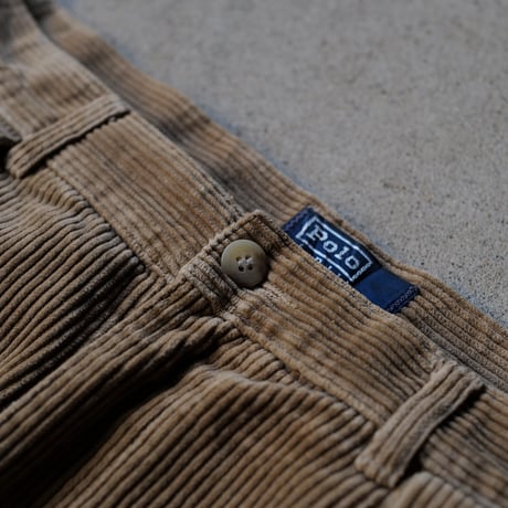 [W34 L29] VINTAGE POLO CORDUROY 2tuck PANTS_Military Color_no.6