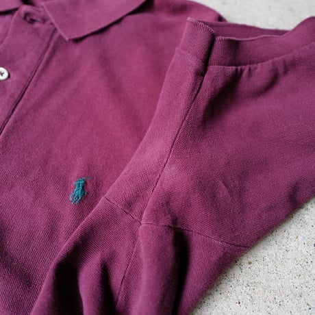 ［L］POLO SHIRT_MADE IN USA_80-90s vintage_wine