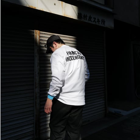 [anytee classics] Financial Independent Tee_White × Diamond Blue