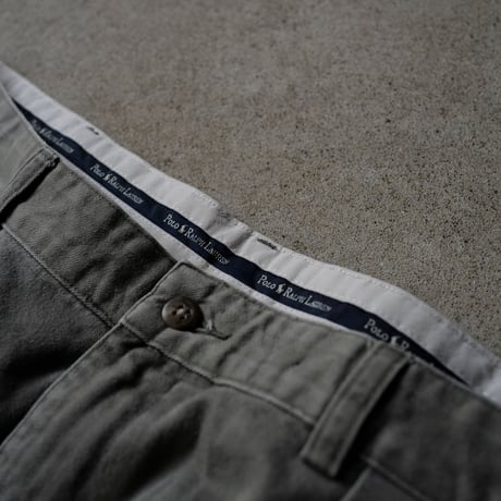 ［W40 L30］VINTAGE POLO CHINO 2tuck PANTS_Military Olive_no.7