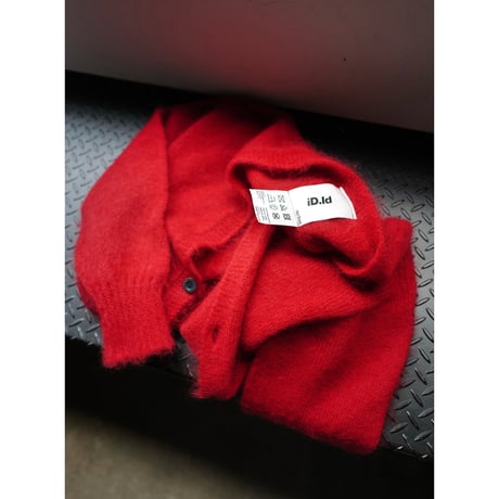 Kid Mohair Cardigan "CHAOS RED"