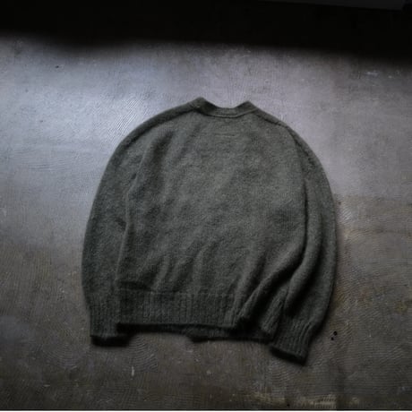 Kid Mohair Cardigan "Olive Gray"