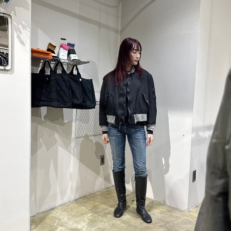 "Super Black" Shrink MA-1_Lavender Rib_no.3