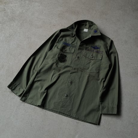 ［16 ( 1/2) / XL fit］U.S.AIR FORCE Olive Green Shirts_no.9