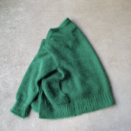 Kid Mohair Cardigan "Chiyoda Green"