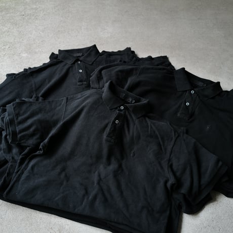 ［White Button］Super Black_VINTAGE POLO SHIRT_made in USA