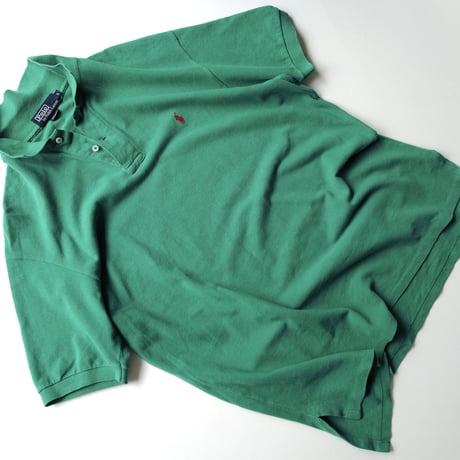 ［L］POLO SHIRT_MADE IN USA_80-90s vintage_light green