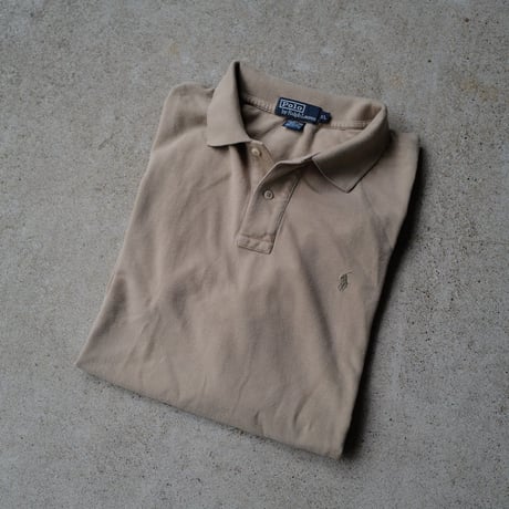 ［XL］POLO SHIRT_MADE IN USA_80-90s vintage_coyote