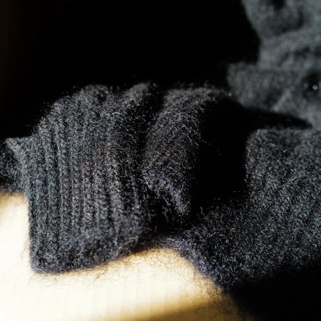 Kid Mohair Cardigan "Military Black"