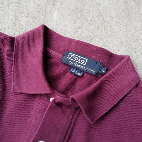 ［L］POLO SHIRT_MADE IN USA_80-90s vintage_wine