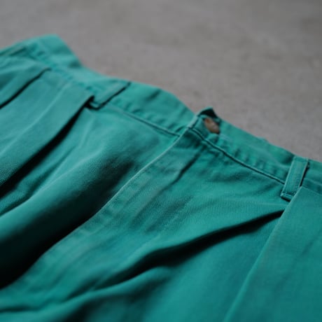 ［W36］Vintage Polo 2tuck Green Shorts_no.2