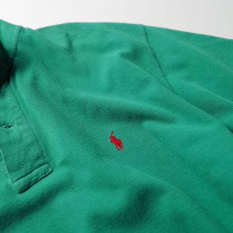 ［L］POLO SHIRT_MADE IN USA_80-90s vintage_light green