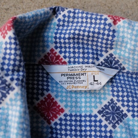 ［L］Print Flannel Shirt_1970's