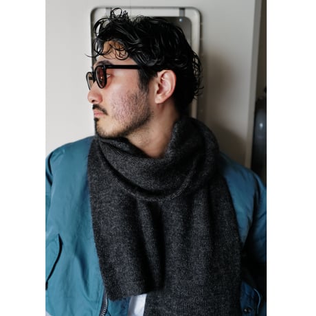 Kid Mohair Neckwear Scarf "Dark Gray"