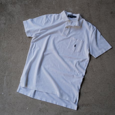 ［S］POLO SHIRT_MADE IN USA_80-90s vintage_white