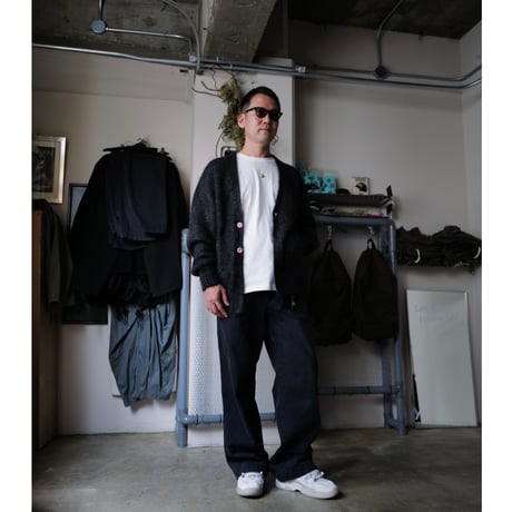 8周年記念店頭限定 Kid Mohair Cardigan "Charcoal Black Pink"