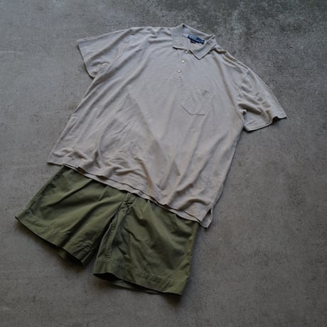［XXL］POLO SHIRT_MADE IN HONG KONG_90s vintage_COYOTE_no.1