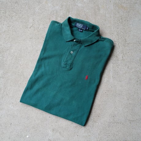 ［L］POLO SHIRT_MADE IN USA_80-90s vintage_green