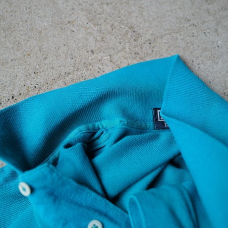 ［L］POLO SHIRT_MADE IN USA_80-90s vintage_mint blue