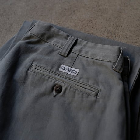 [W34 L31] VINTAGE POLO CHINO 2tuck PANTS_Military Color_no.4