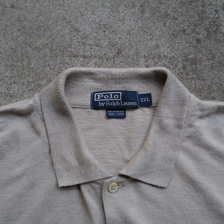 ［XXL］POLO SHIRT_MADE IN HONG KONG_90s vintage_COYOTE_no.1
