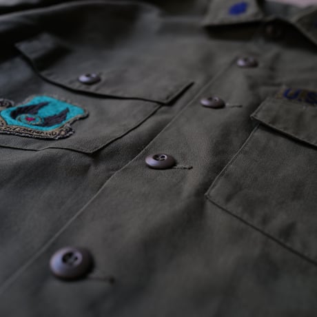 ［16 1/2 XL fit］USAIRFORCE Olive Green "BIG" Shirt_no.00