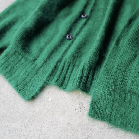 Kid Mohair Cardigan "Chiyoda Green"