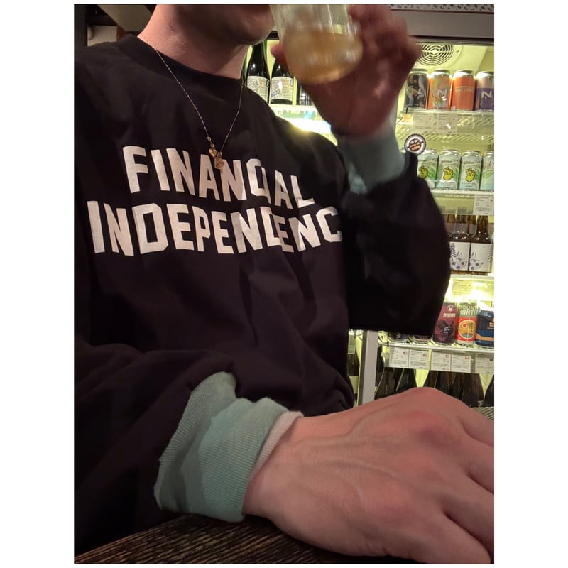 トップス anytee classics Financial Independent anytee classics] Financial Independent Tee_Bla