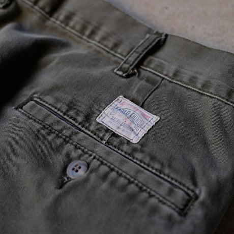 [W34 L30] VINTAGE POLO CHINO 2tuck PANTS_Military Color_no.2