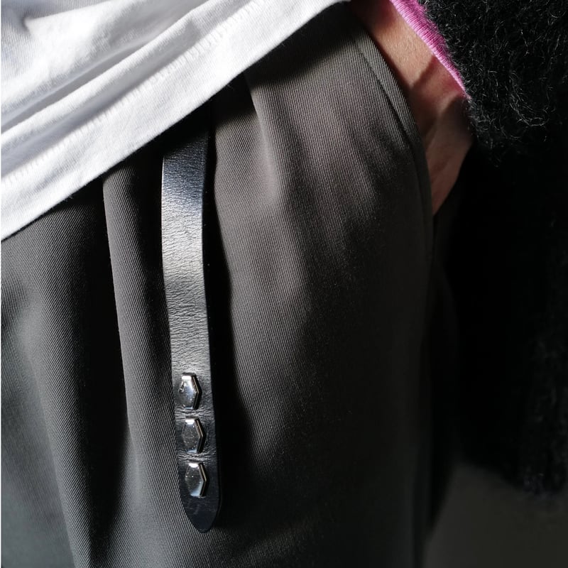 Narrow Long Belt_Black Black | anytee Narrow Long Belt_Black Black | anytee