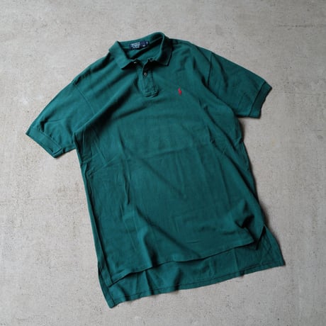 ［L］POLO SHIRT_MADE IN USA_80-90s vintage_green