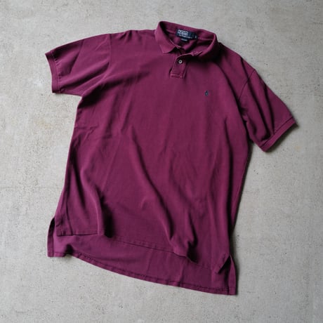 ［L］POLO SHIRT_MADE IN USA_80-90s vintage_wine