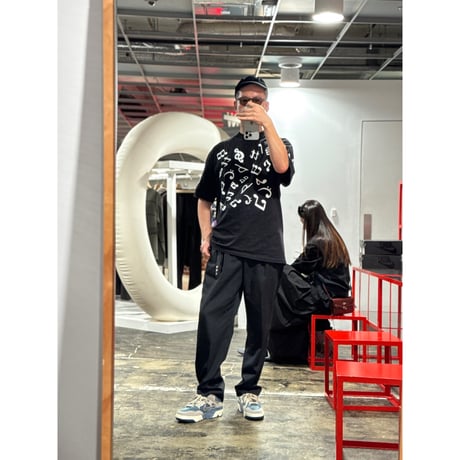 [anytee classics]  Narrow Long Belt_Black Black