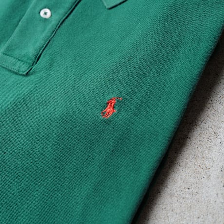 ［XL］POLO SHIRT_MADE IN USA_80-90s vintage_green