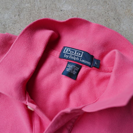 ［L］POLO SHIRT_MADE IN USA_80-90s vintage_pink