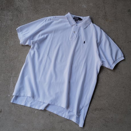 ［M］POLO SHIRT_MADE IN USA_80-90s vintage_white