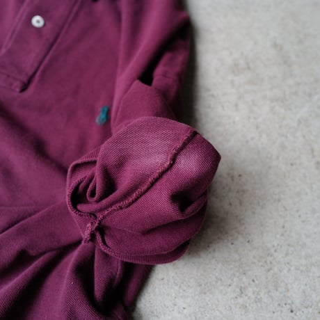 ［L］POLO SHIRT_MADE IN USA_80-90s vintage_wine