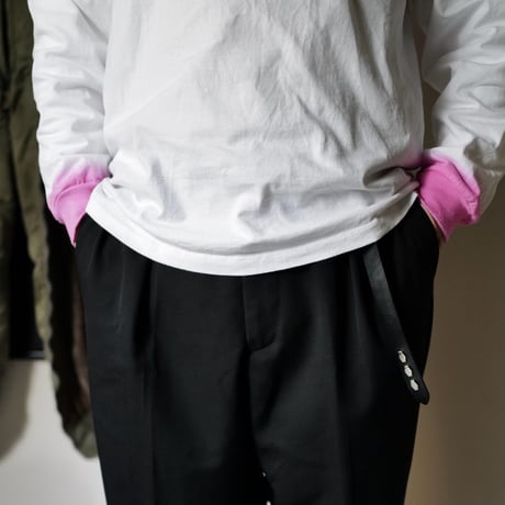 [anytee classics]  Narrow Long Belt_Black Black